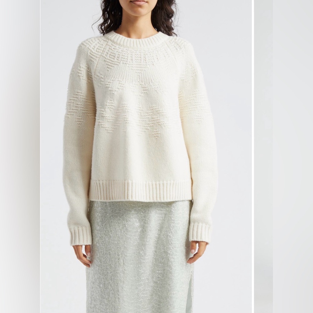 NWT Vince Textured Fair Isle Wool Sweater Sz M